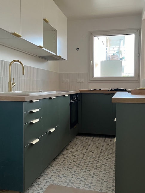 Cuisine en chantier avancé, Projet Michelet, Suresnes.