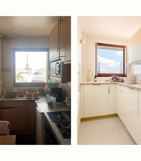 Cuisine avant et après rénovation
