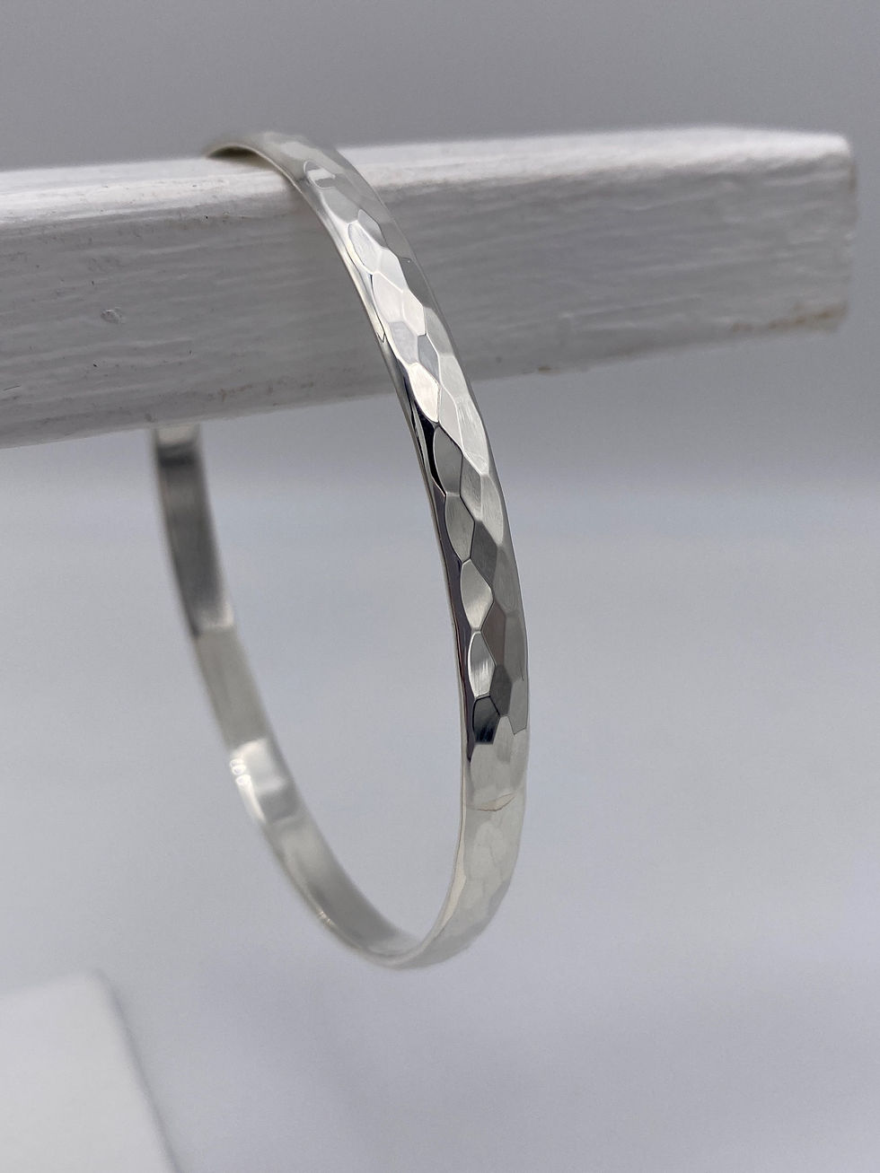 Thumbnail: Hammered Solid Silver Bangle