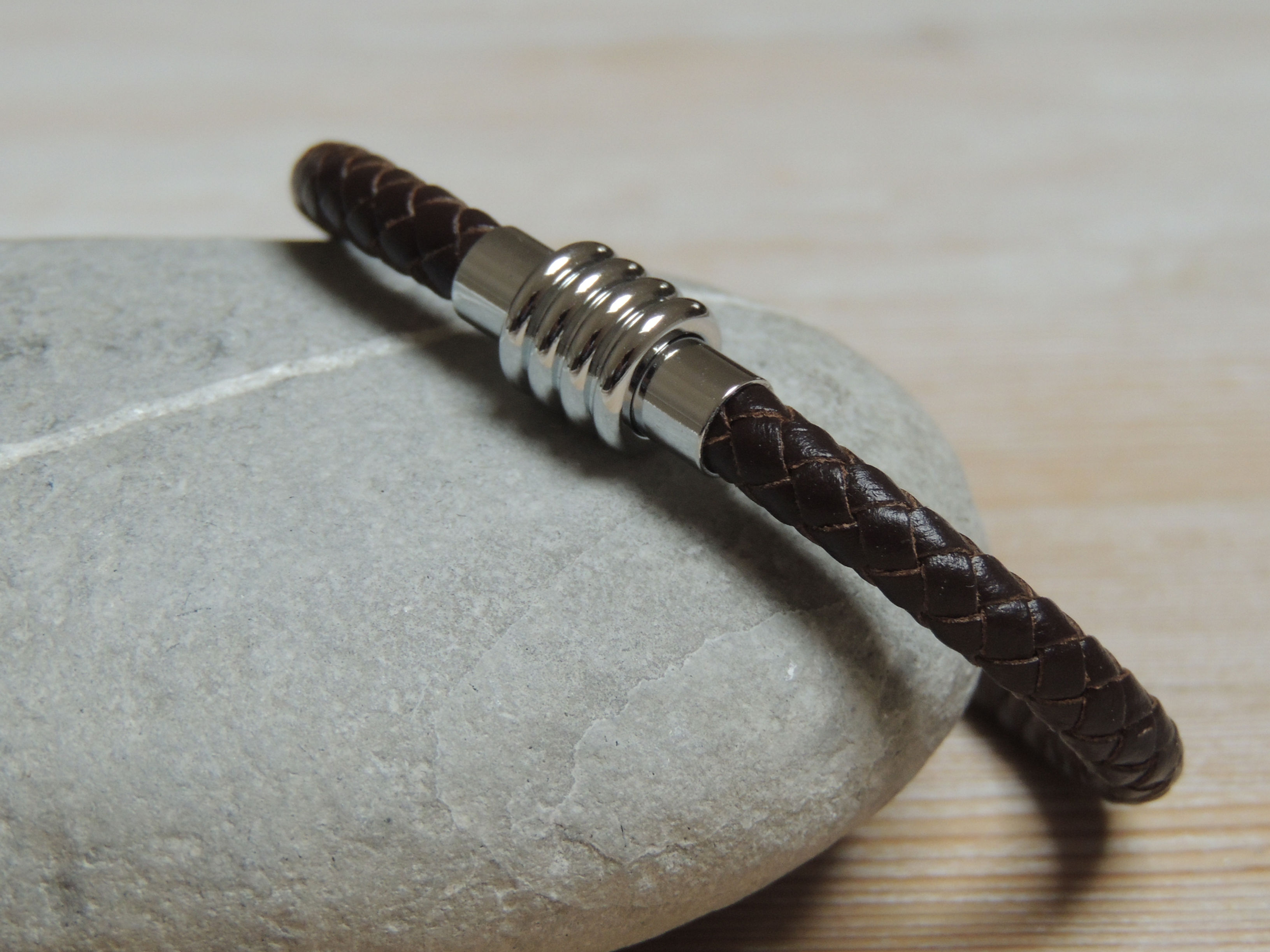 Brown Mens Leather Bracelet