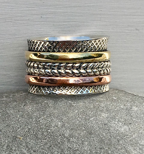 Spin Ring in Silver Copper and Brass Sakamoto Designs