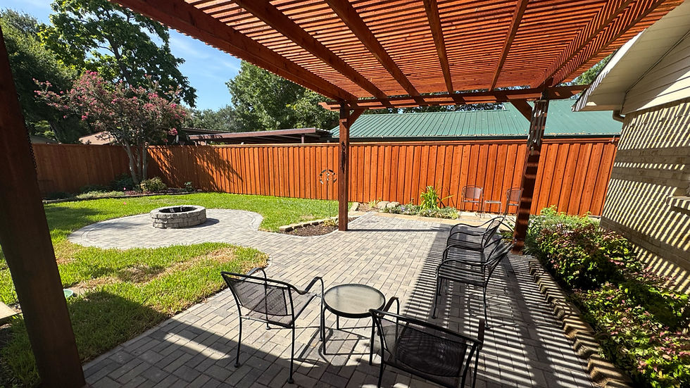 Paver Patio with Pergola and Fence