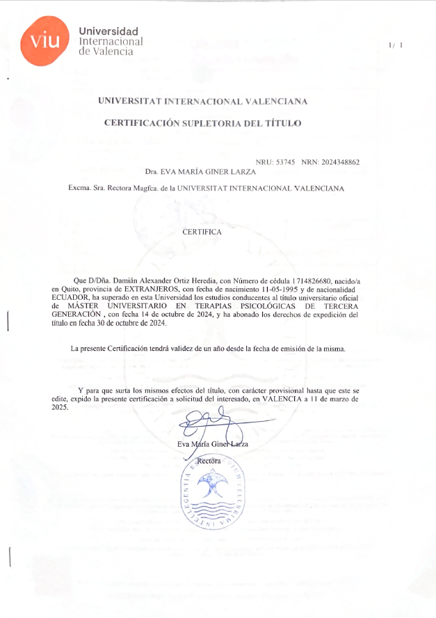 Título Cuarto Nivel