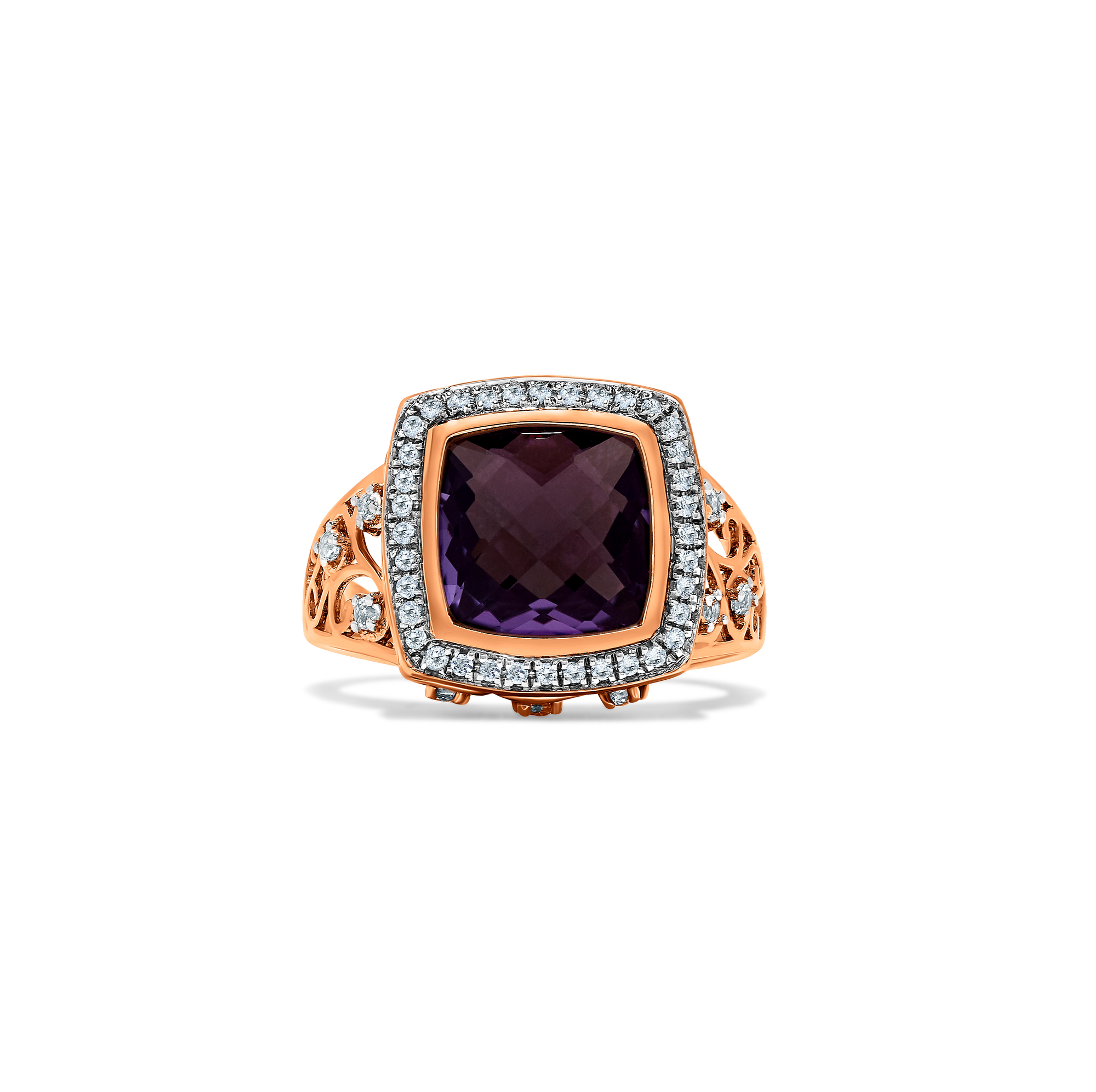 PURPLE AMETHYST HALO RING