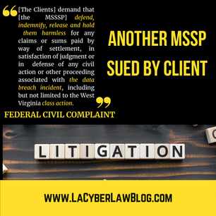 ANOTHER MSSP SUED BY A CLIENT