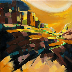 colourful abstract landscape painting