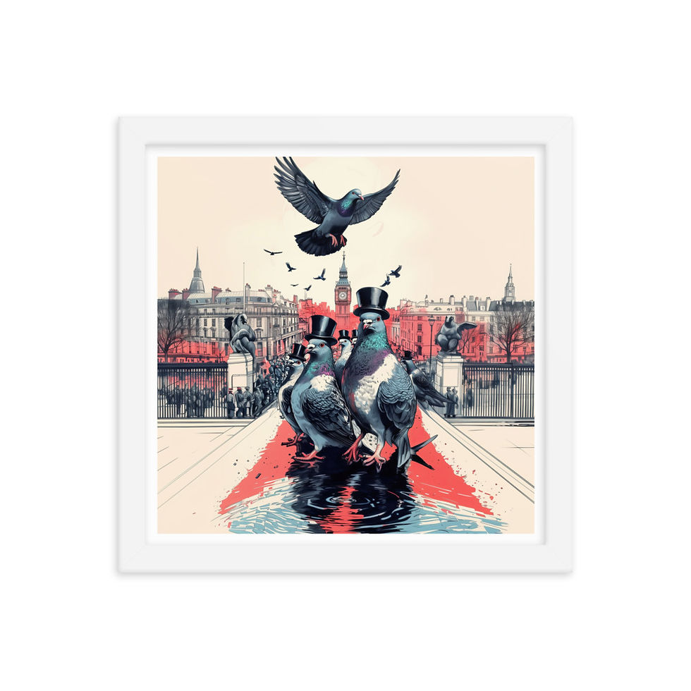 Thumbnail: Posh Pigeons and Big Ben Framed Poster