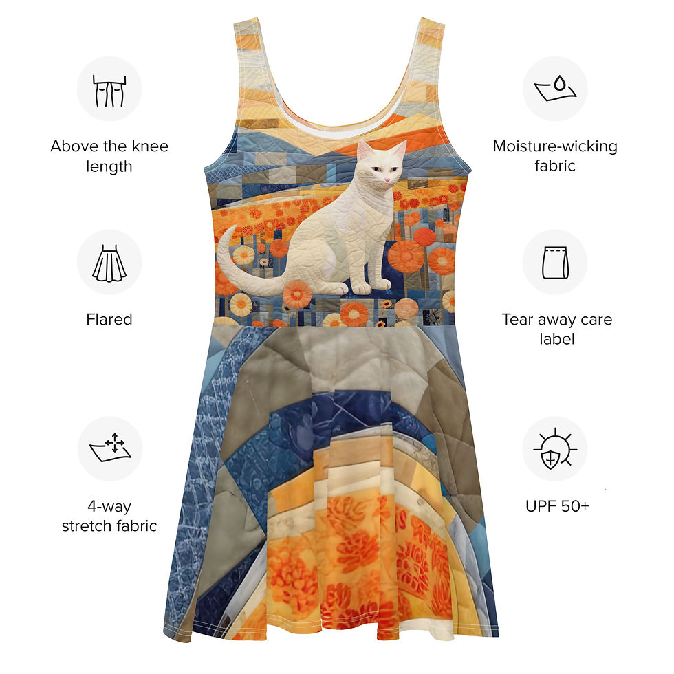Thumbnail: American Quilt Cat Skater Dress