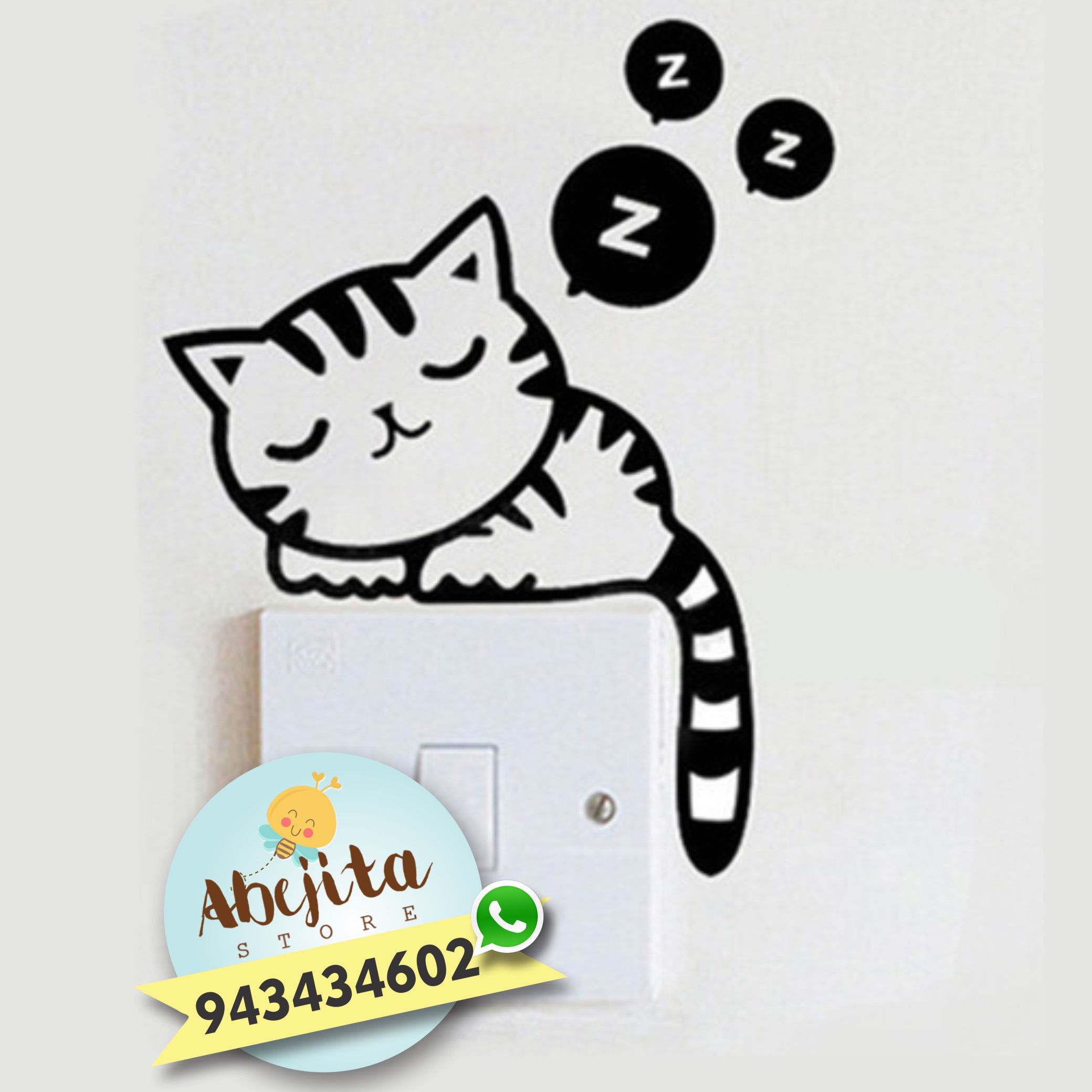 Adhesivo para interruptor: Gatito durmiente.