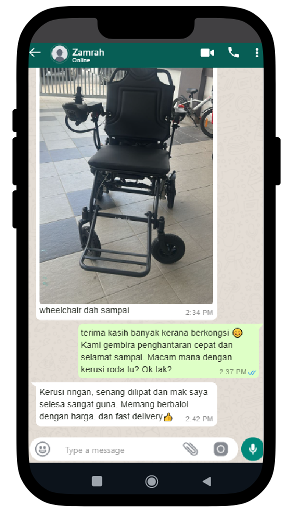 customer review electric wheelchair, selesa sangat guna, harga memng berbaloi, fast delivry