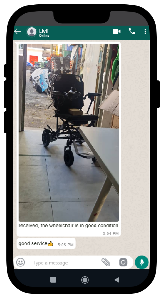 customer review electric wheelchair, good condition and good service