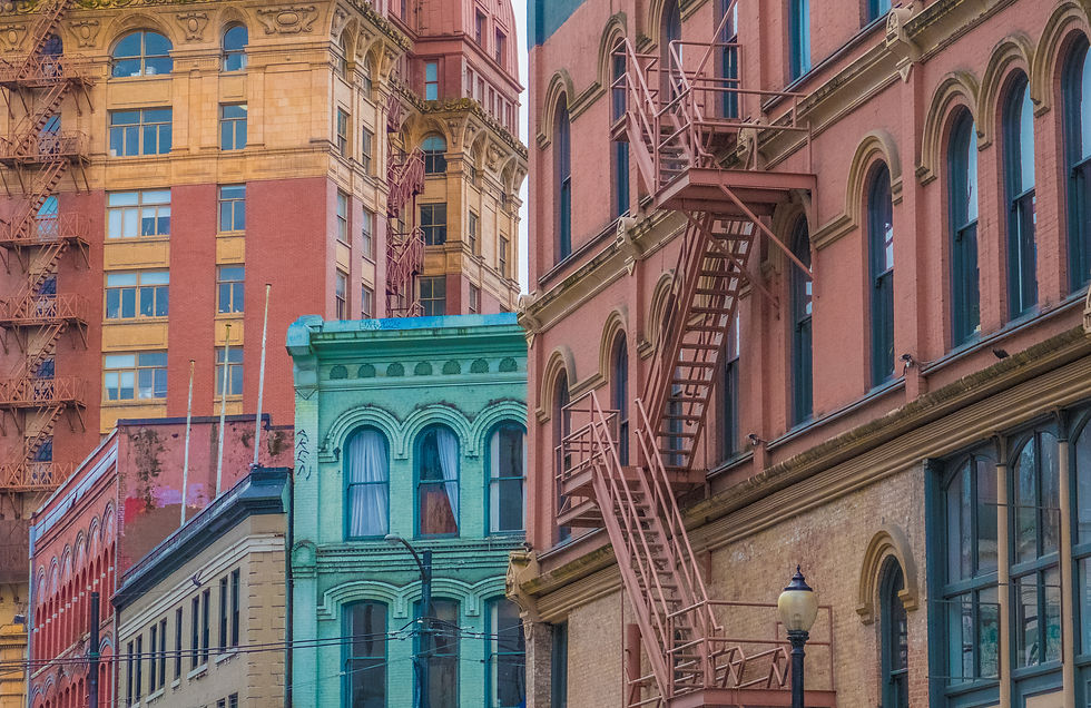 The charming and colorful victorian architecture of the Gastown, a national historic site