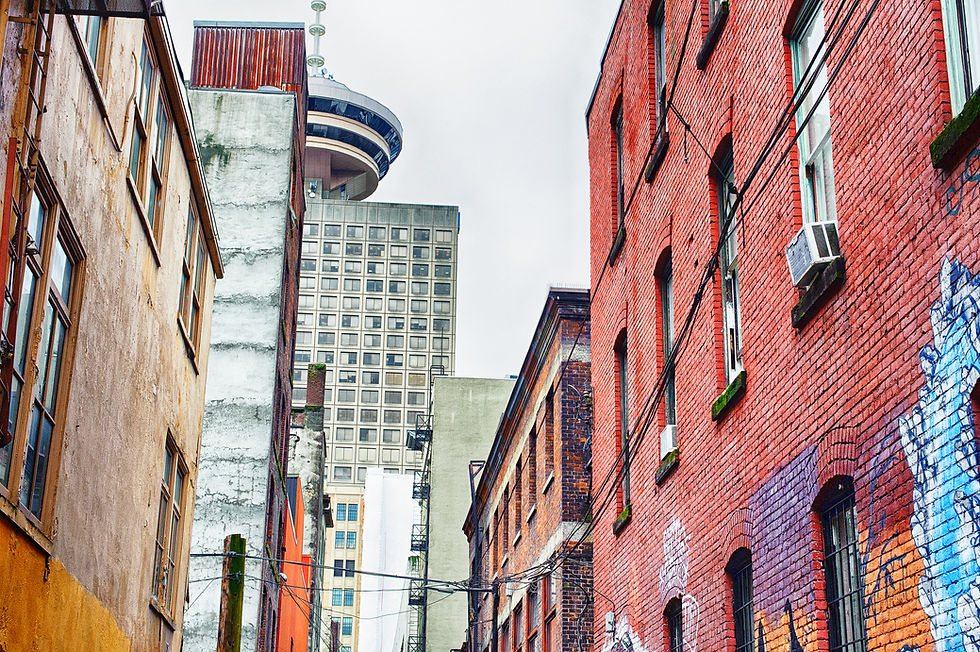 Old alley in the downtown core of Vancouver, B.C. Canada