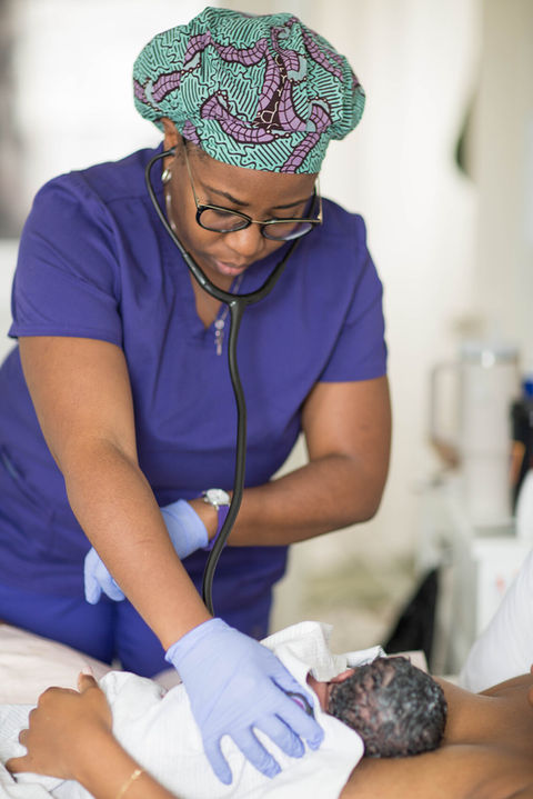 Midwife Tiffany Delk with clients in Hampton Roads, Virginia—offering holistic prenatal care and community-based support.