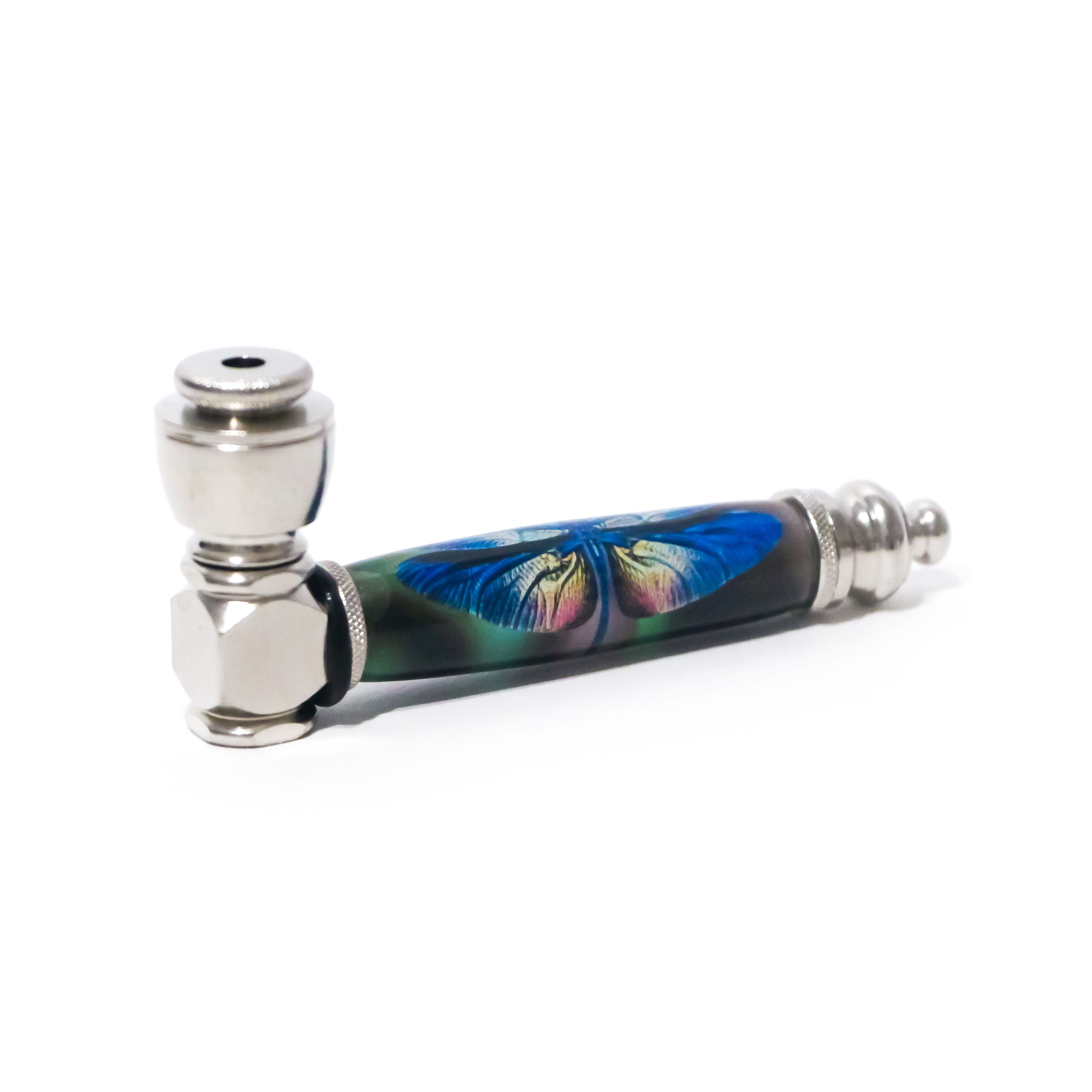 Colorful Butterfly Photo Handcrafted Pipe