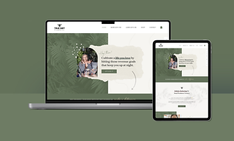 True Grit Creative Co website design by House of MKTG marketing agency, displayed on a laptop and iPad.