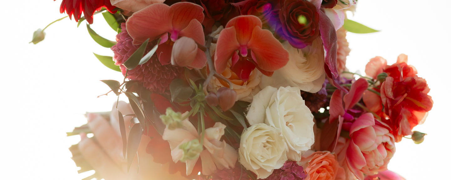red bridal bouquet
