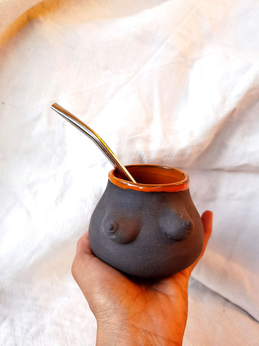 Miniaturbild: Yerba mate Becher mit Strohhalm 