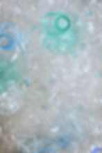 Crushed plastic water bottles