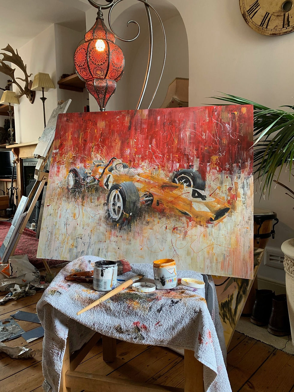 The Bruce - Formula 1 car - Acrylic painting