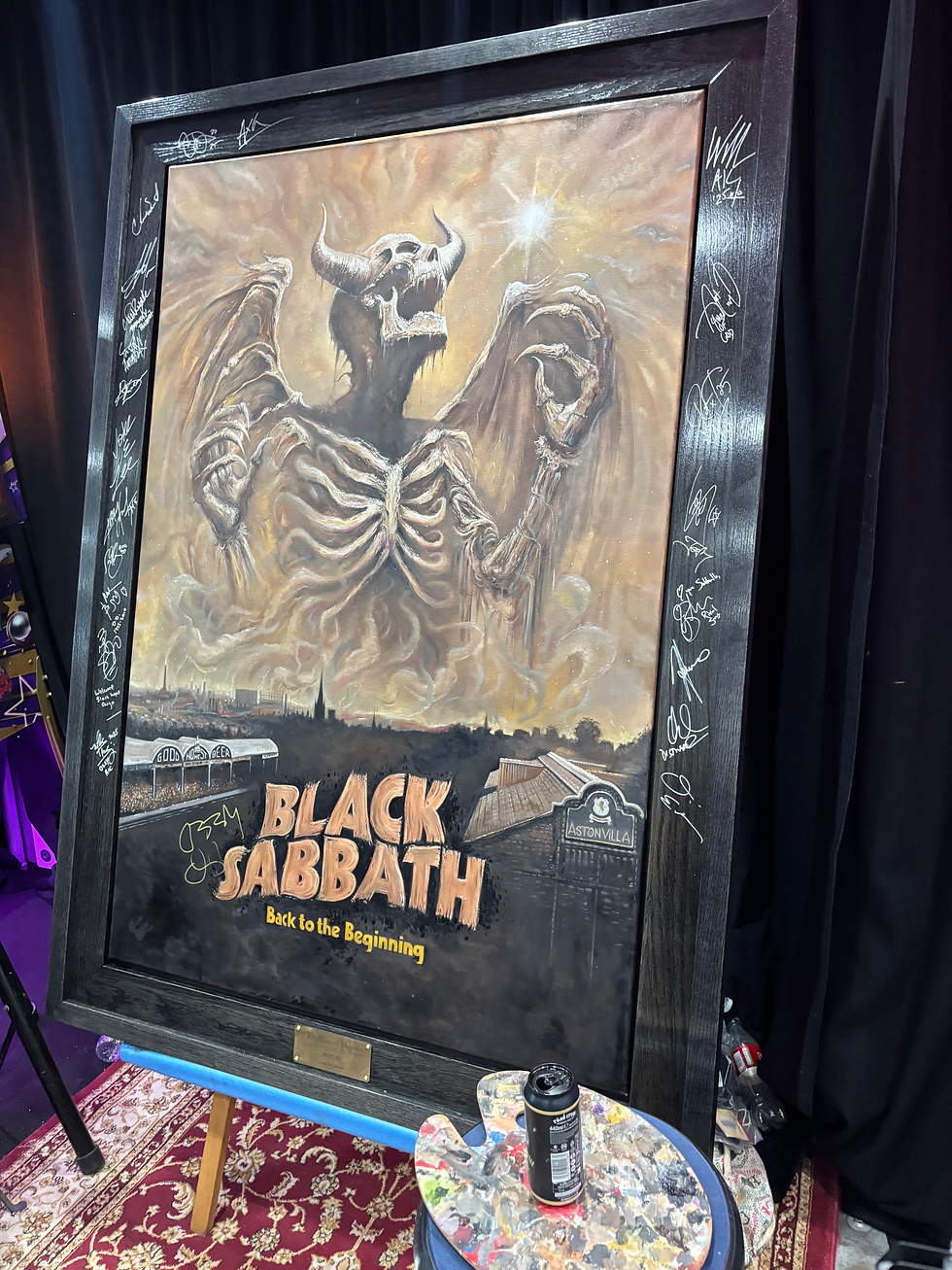 Live backstage painting for Black Sabbath at their final show
