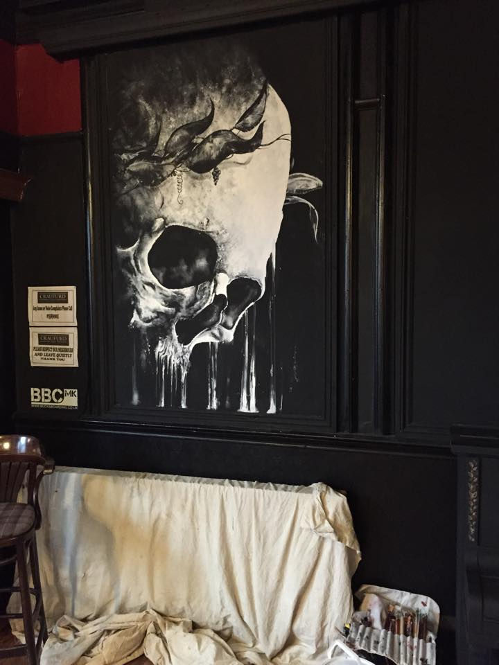 Skull with laurel wreath