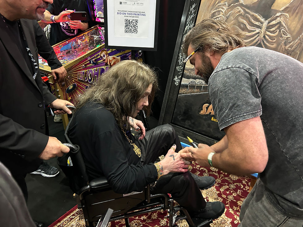 Live backstage painting for Black Sabbath at their final show