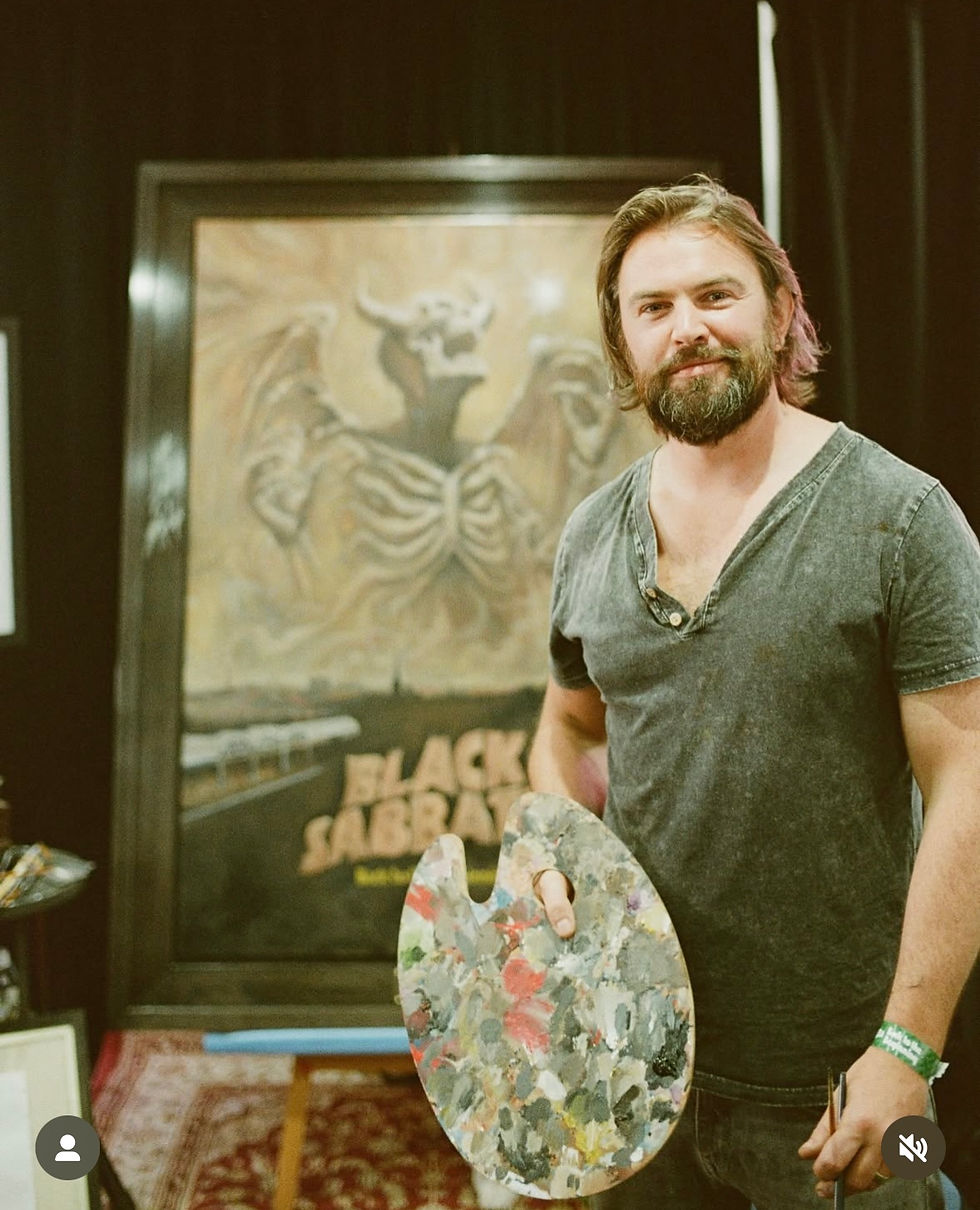 Live backstage painting for Black Sabbath at their final show