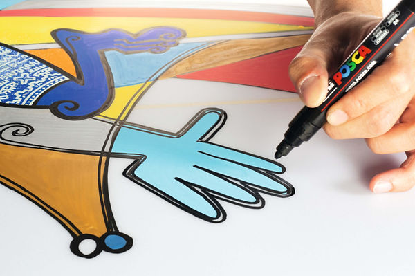 Bild på en målning skapad med Posca pennor