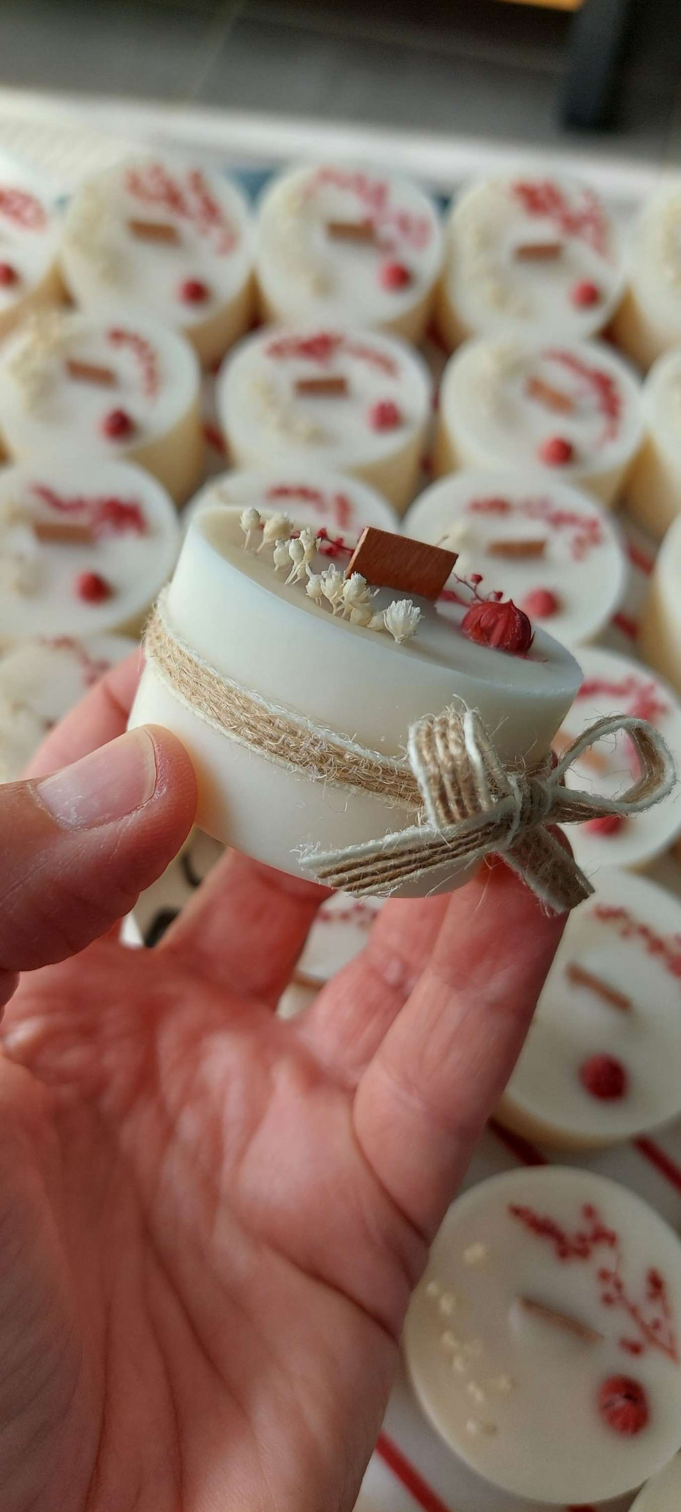 Miniature : Bougies évènements fleurs séchées personnalisées