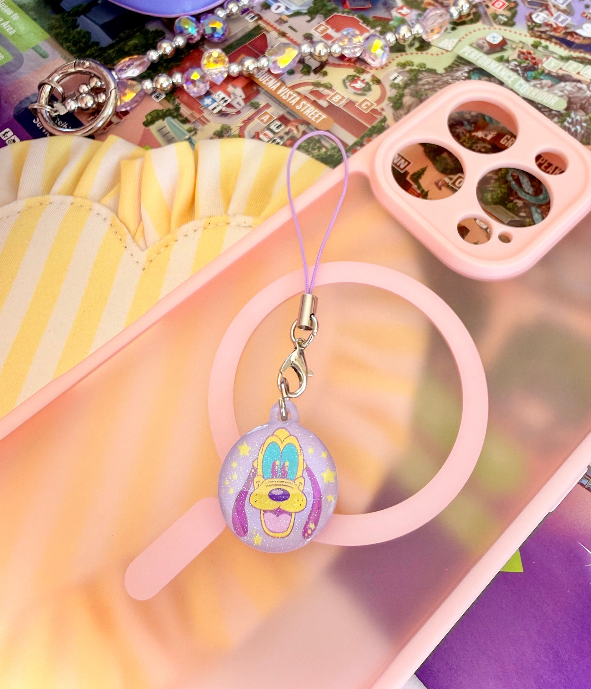 Pastel Dog Acrylic Glitter Charm