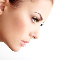 Woman with Long Eyelashes