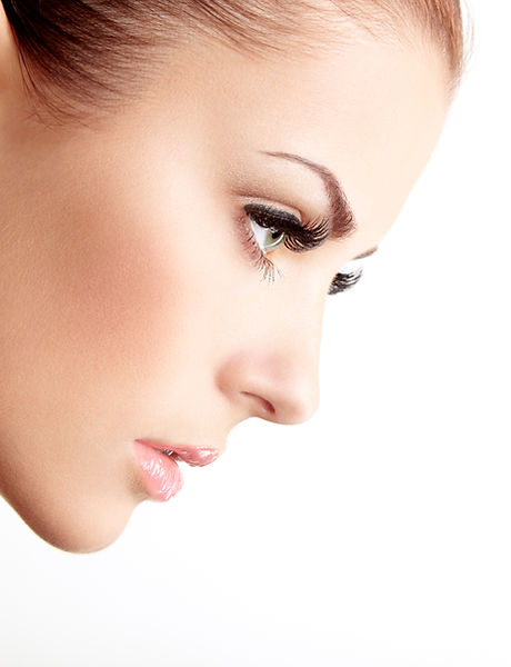 Woman with Long Eyelashes