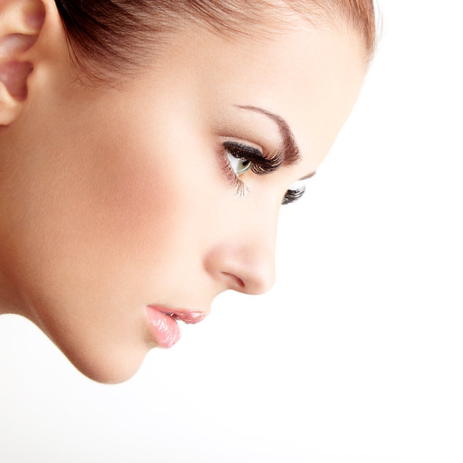 Woman with Long Eyelashes