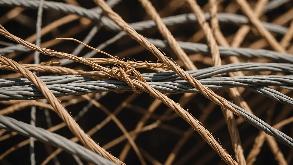 Close-up view of a chewed electrical wire caused by rodents