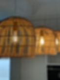 Basket lights hanging from ceiling