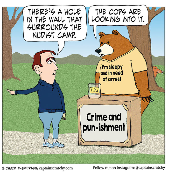 Another arresting pun from that bear