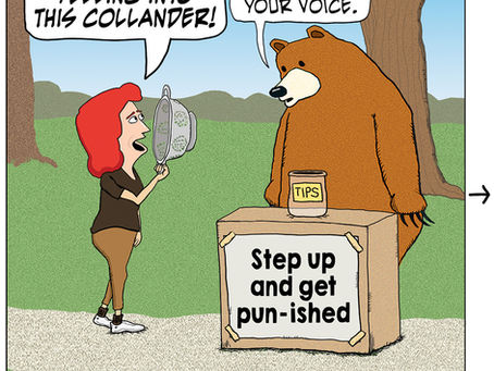 Our favorite bear strains to make another pun