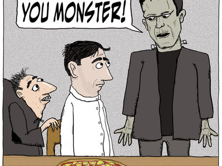 Dr. Frankenstein caught with something monstrous