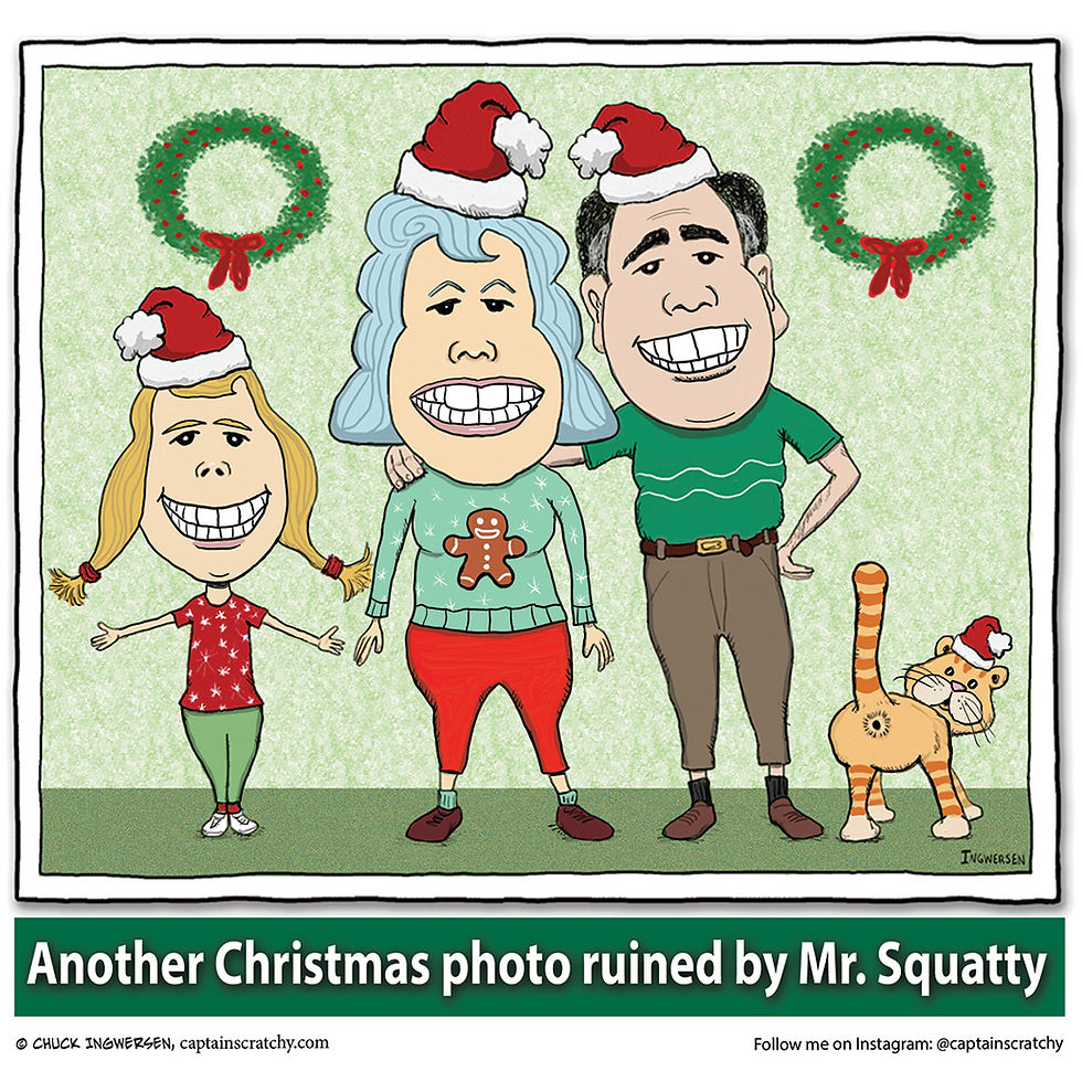 This cat is not a fan of family Christmas photos