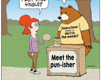 Does a bear love making food puns in the woods?