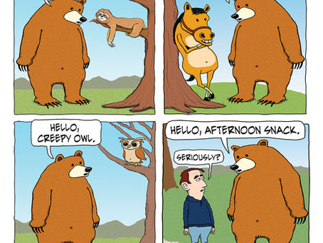 When a bear tries to be friendly and polite