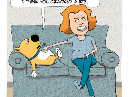 Dog gets an intense belly rub