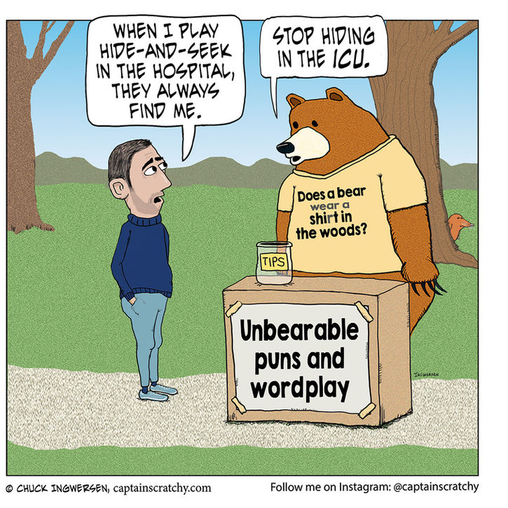 There's no hiding from a bear's bad sense of humor