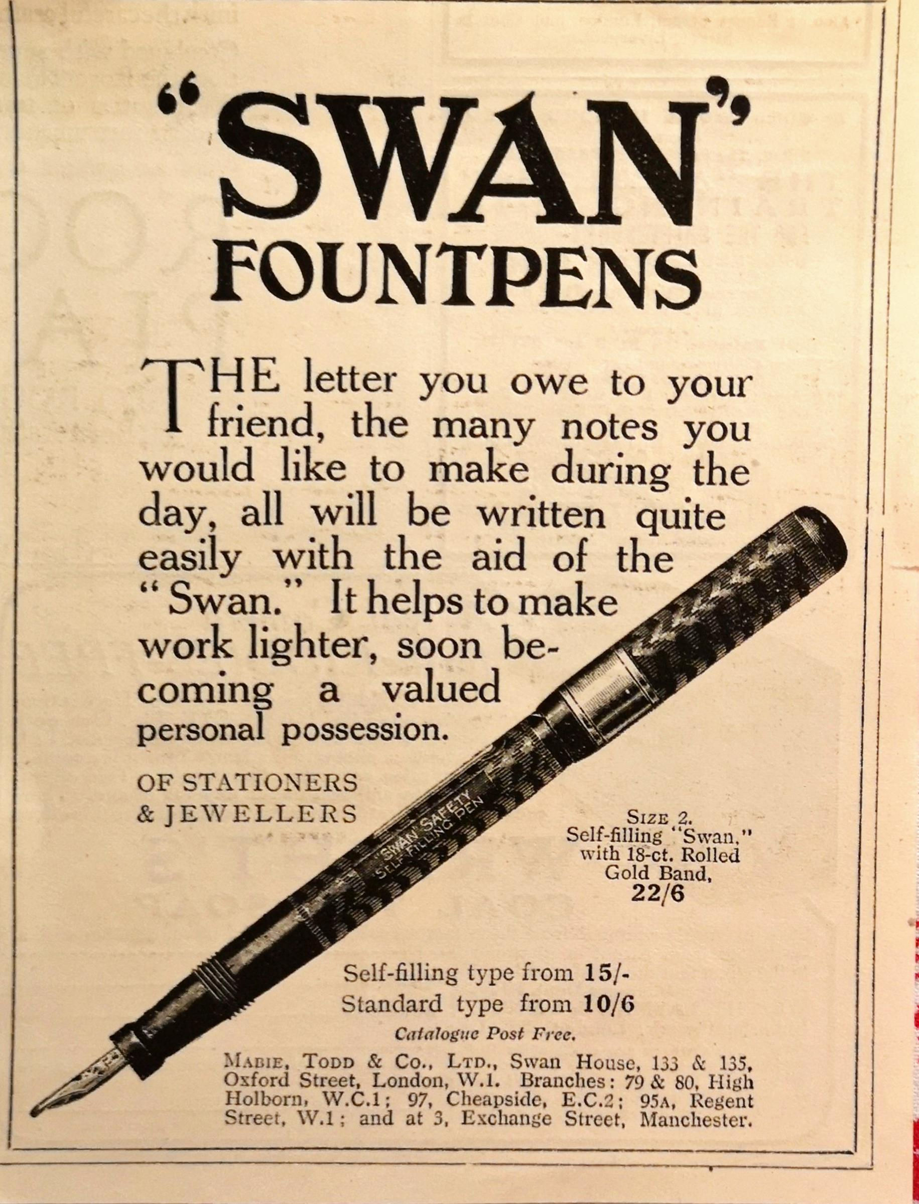 Mabie Todd #2: "Swan Fountpen" 