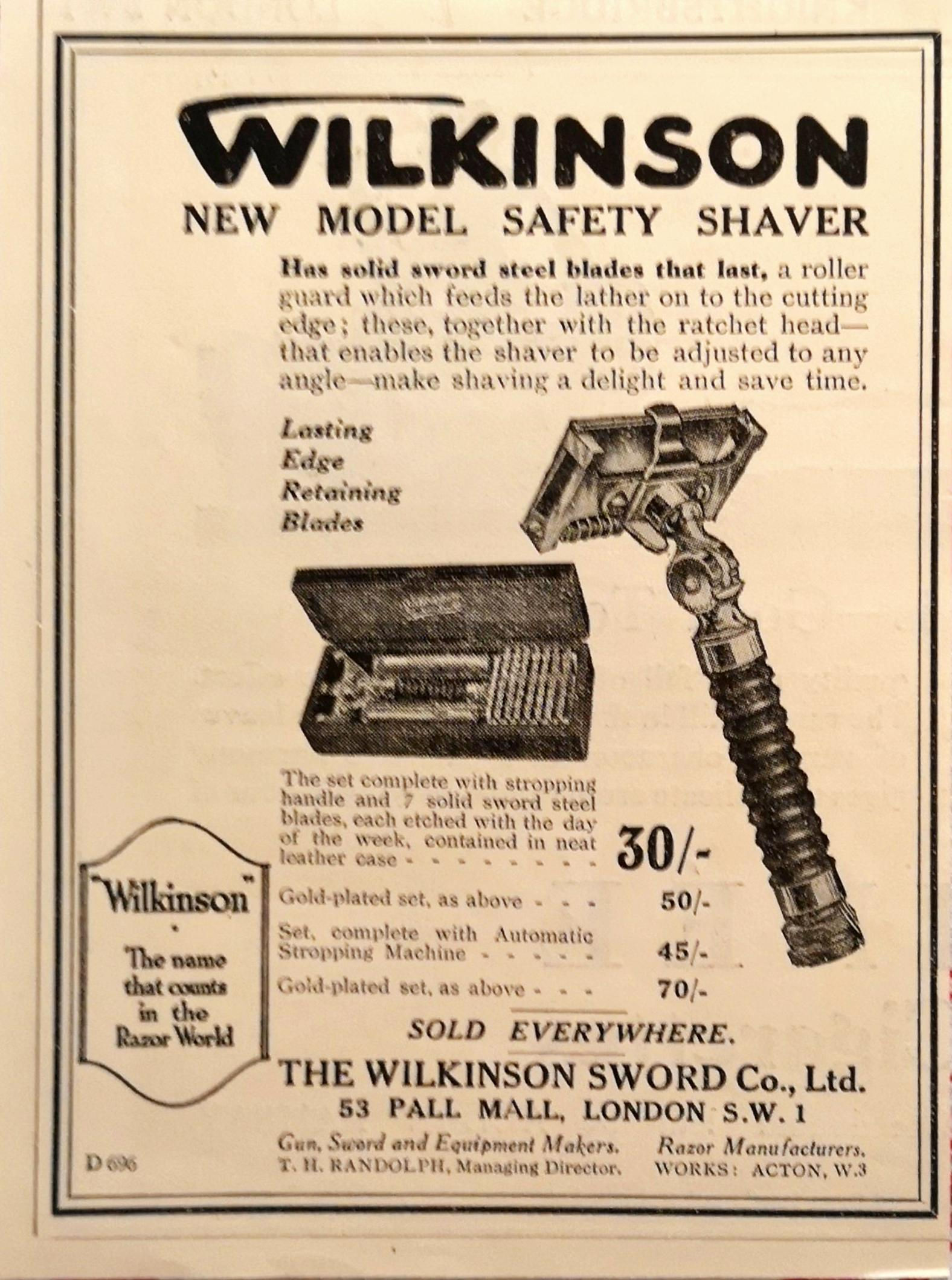 Wilkinson Sword: "New Model Safety Shaver" 
