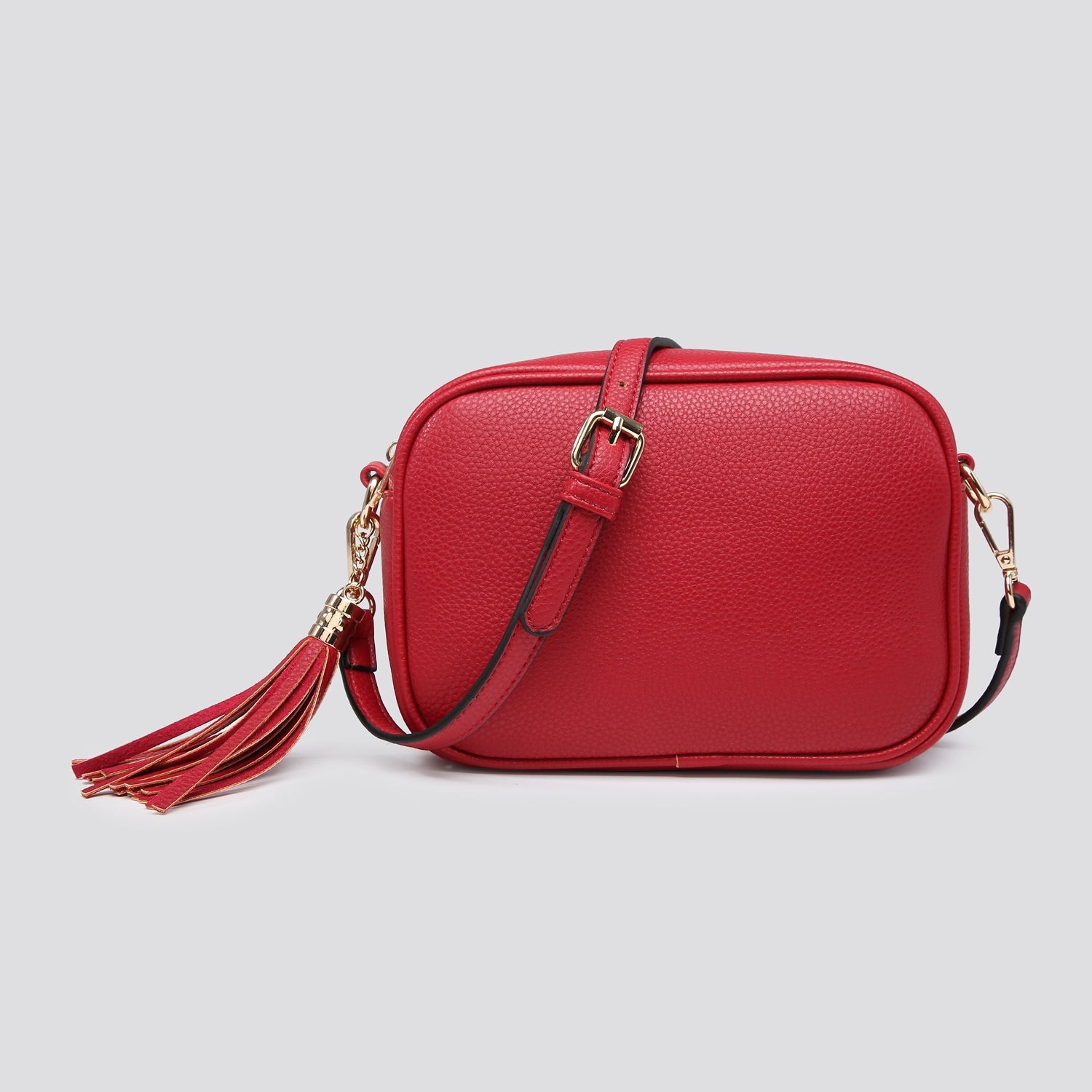 Crossbody Camera handbag in Red with Gold hardware