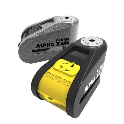 Bloque disque alarme OXFORD Alpha XA14 Ø14mm inox noir/jaune