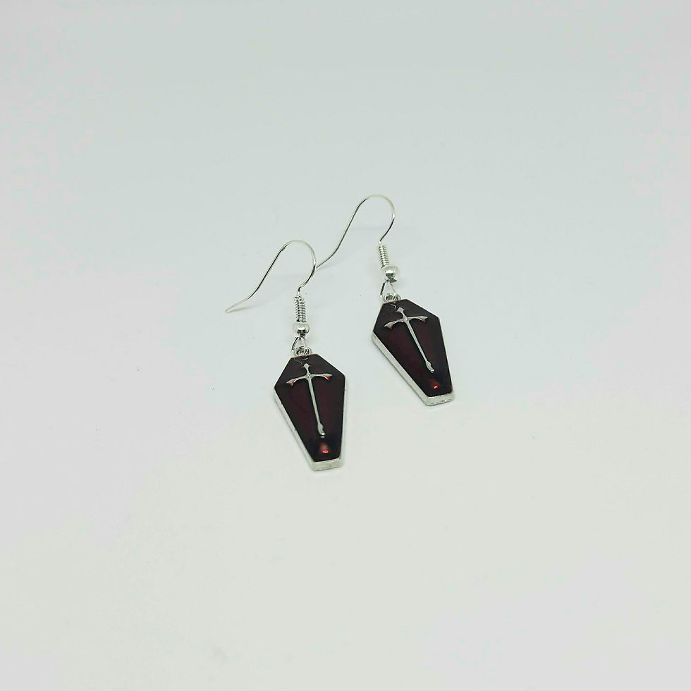 Red Coffin Earrings