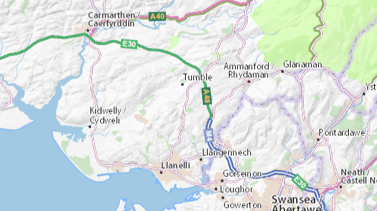 Map of Carmarthenshire